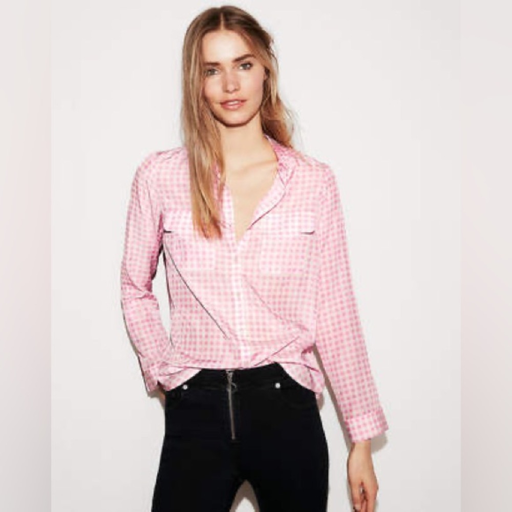 Express Pink Checkered Shirt